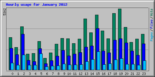Hourly usage for January 2012